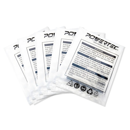 Powertec Clear Plastic Dust Collection Bag, 19-1/2 In Dia x 33 In, for machine with 19 in. Filter Drum, 5PK 70009